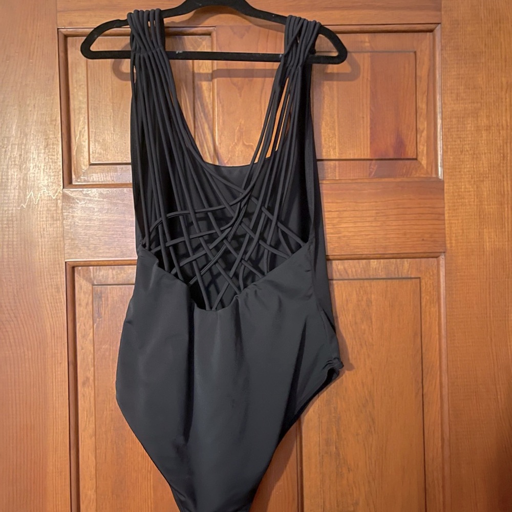 Crisscross open back bodysuit